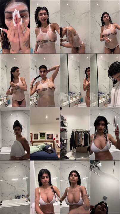 OnlyFans | Mia Khalifa Naked Teases in Shower Strip Show