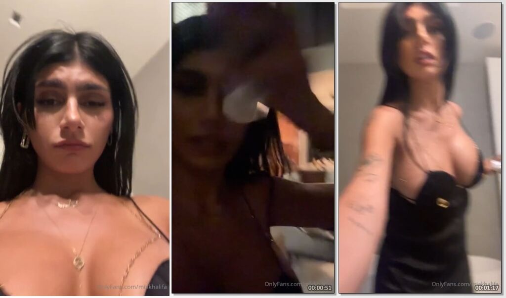 Mia Khalifa Boobs Flash Black Dress Onlyfans