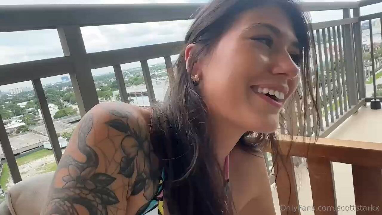 HouseholdFantasy – Charlotte Mae – Public Balcony Sex with Horny Sister